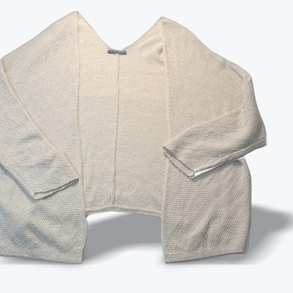 Brandy Melville Open Front Cardigan Womens Cream Wool Blend Made Italy OS